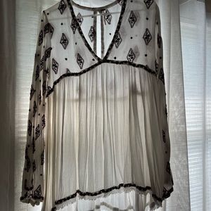 Free People balloon sleeve top
